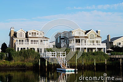 Luxury Waterfront Beach Houses Editorial Stock Photo